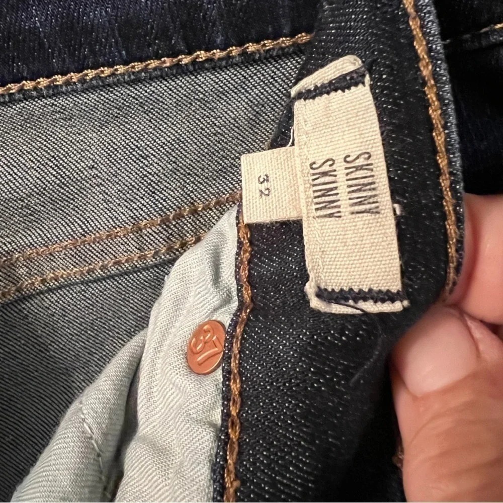 Madewell Skinny Skinny Jeans 32 Blue Dark Wash High Rise Stretch Minimalist - Picture 3 of 6